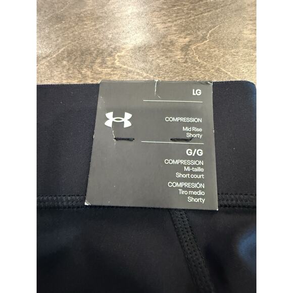 Under Armour Womens Black Compression Heat Gear Shorts Size L NWT NEW $25 - Picture 4 of 10